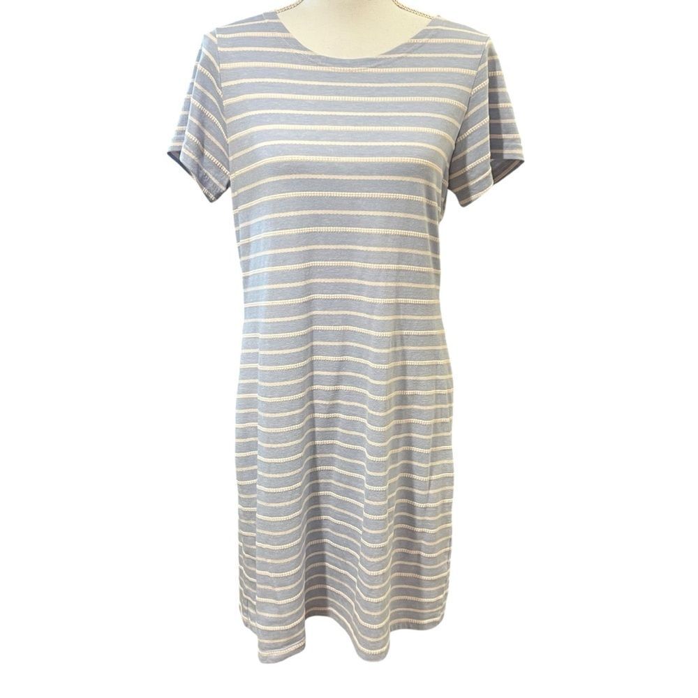 Sail To Sable Womens Striped T-Shirt Dress Size L Coastal Preppy Vacation